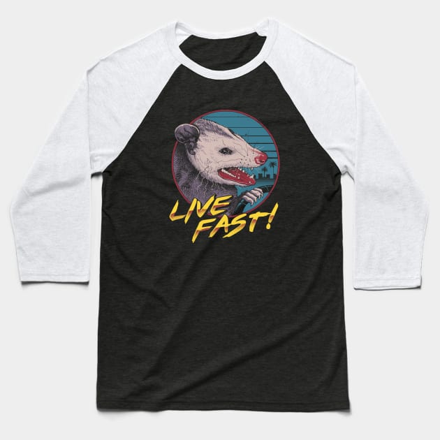 Live Fast! Baseball T-Shirt by Vincent Trinidad Art